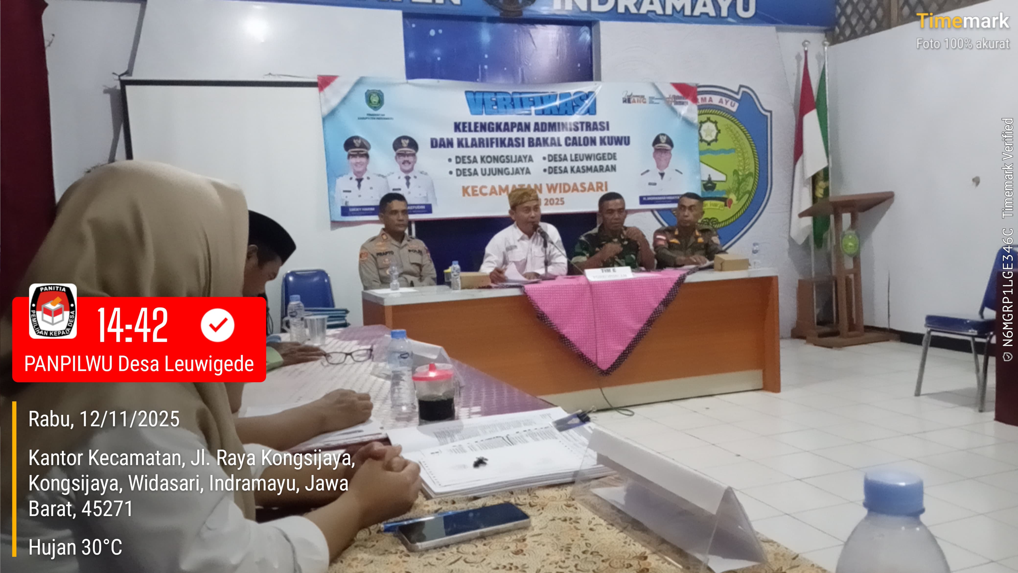 Verifikasi Berkas Administrasi Bakal Calon Kuwu Kecamatan Widasari